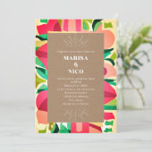 Invitation Coupes colorées Cardstock Mariage Abstrait (Debout devant)