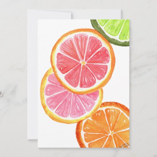 Invitation Coupes d'agrumes Couleur d'eau (Devant)