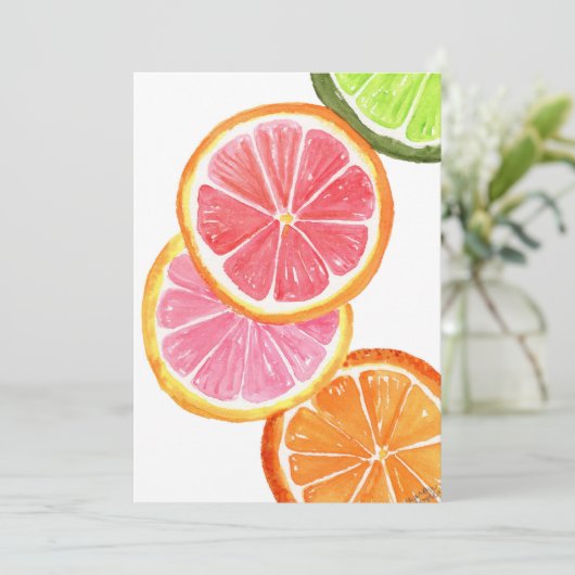 Invitation Coupes d'agrumes Couleur d'eau (Debout devant)