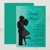 Invitation Couple adorable en Fête de l'mariée d'amour (Devant / Derrière)