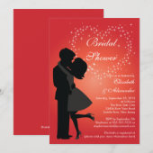 Invitation Couple adorable en Fête de l'mariée d'amour (Devant / Derrière)