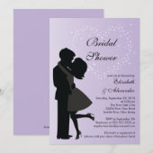 Invitation Couple adorable en Fête de l'mariée d'amour (Devant / Derrière)