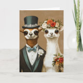 Invitation Couple animal mariage (Devant)
