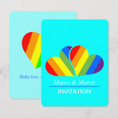 Invitation Couple Arc-en-ciel (Devant / Derrière)