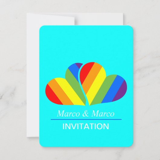 Invitation Couple Arc-en-ciel (Devant)