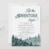 Invitation Couple baby shower aquarelle rustique montat fores (Devant)