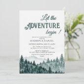 Invitation Couple baby shower aquarelle rustique montat fores (Debout devant)