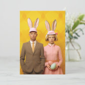 Invitation Couple Bunny de Pâques (Debout devant)