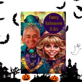 Invitation Couple caricature violet fantaisie à Venise