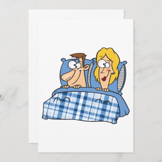 Invitation Couple Dans Le Lit (Devant / Derrière)