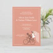 Invitation Couple de bicyclette Brown CUT (Debout devant)