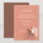 Invitation Couple de bicyclette Brown CUT (Devant / Derrière)