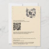 Invitation Couple de canyon à cheval avec code QR et détails (Dos)