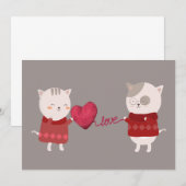 Invitation Couple de caricature de chat (Devant / Derrière)