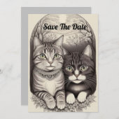 Invitation Couple de chat mignon  (Devant / Derrière)