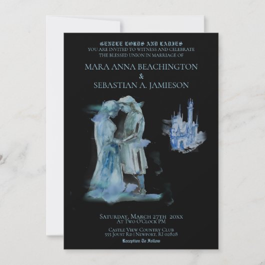 Invitation *~* Couple de château médiéval Château Amoureux Ma (Devant)