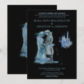 Invitation *~* Couple de château médiéval Château en amour Ma (Devant / Derrière)