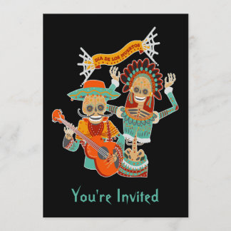 Invitation Couple de crâne de sucre Dia de los Muertos Invita