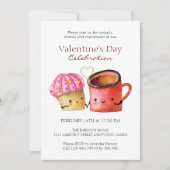 Invitation Couple de Cupcake et de Mug de la Saint-Valentin (Devant)