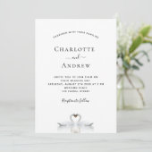 Invitation Couple de cygne amoureux mariage blanc (Debout devant)