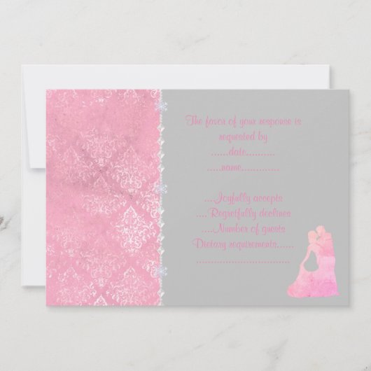 Invitation couple de danse rose rsvp (Devant)
