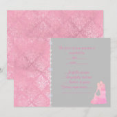 Invitation couple de danse rose rsvp (Devant / Derrière)