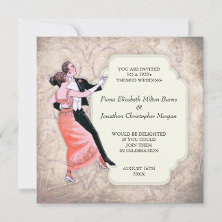 Invitation Couple de danse Vintage des années 1920