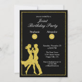 Invitation Couple de danseurs adultes dorés Fête d'anniversai (Devant)