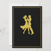 Invitation Couple de danseurs adultes dorés Fête d'anniversai (Dos)