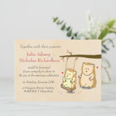 Invitation Couple de hérissons mignons sur une balançoire d'a (Debout devant)