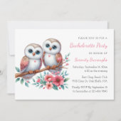 Invitation Couple de hiboux boho Fête de Bachelorette rustiqu (Devant)