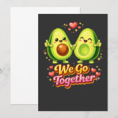 Invitation Couple de jolis avocats « Nous allons ensemble » – (Devant / Derrière)