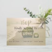 Invitation Couple de mariage à la plage, Amour RSVP (Debout devant)