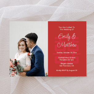 Invitation Couple de mariage chinois photo nœud d'amour doubl