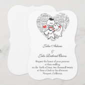 Invitation Couple de mariage romantique drôle et beau (Devant / Derrière)