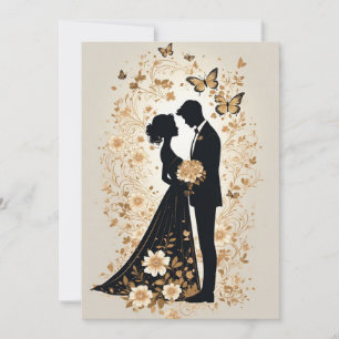 Invitation Couple de mariage romantique en robe élégante