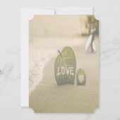 Invitation Couple de mariage sur la plage, Amour Réception d (Dos)