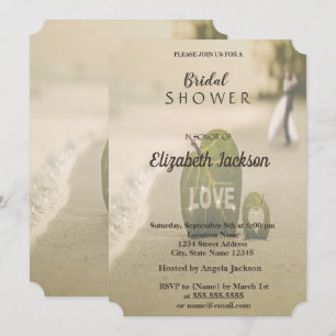 Invitation Couple de mariage sur la plage, Amour Réception d