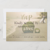 Invitation Couple de Mariage sur la Plage, Amour  RSVP (Devant)