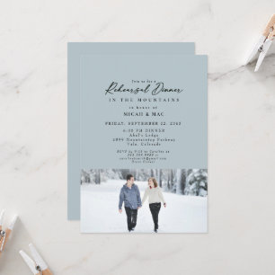 Invitation Couple de neige Photo répétition Bleu poussiéreux