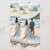 Invitation Couple de plage de mariage (Devant / Derrière)