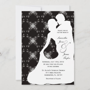 Invitation Couple de Silouhette, Mariage blanc