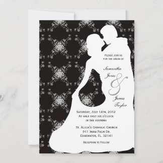 Invitation Couple de Silouhette, Mariage blanc