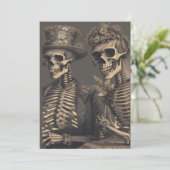 Invitation Couple de squelettes heureux  (Debout devant)