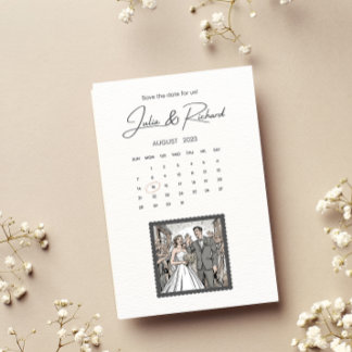 Invitation Couple de style BD dessin enregistrer la date