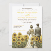 Invitation Couple de tournesol avec code QR (Devant)