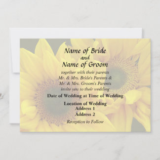 Invitation Couple de tournesols bras dessus bras dessous