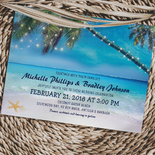 Invitation Couple d'étoiles de mer illumine la destination de