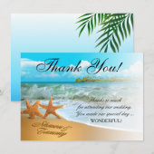 Invitation Couple d'étoiles de mer Merci | DEMANDEZ DES NOMS  (Devant / Derrière)