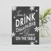 Invitation Couple d'hiver le temps de boire du champagne (Debout devant)